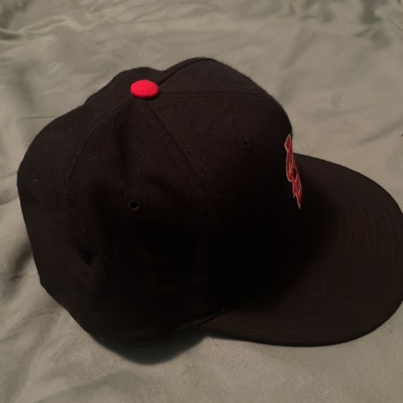 Vintage 1990's New Era MLB St. Louis Cardinals Fitted Hat blue road size 7 1/8. - Picture 4 of 10